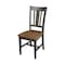 International Concepts Round 36 in Rd Top Pedestal Table, 2 San Remo Chairs, Hickory/Washed Coal, 36 in W, 36 in L, Wood K45-36RT-27B-C10-2 - alternate 4